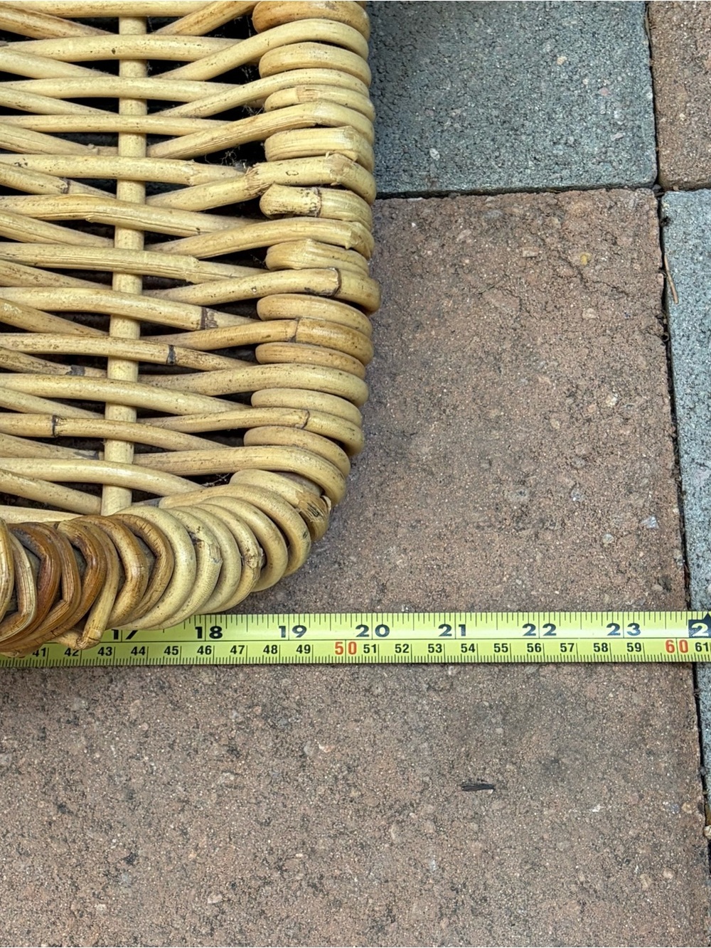 Large Rustic Handwoven Willow Flower Gathering Basket Beige Primitive Wicker - Picture 8 of 9